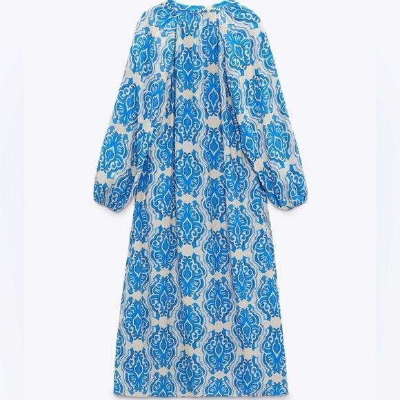 Zara Printed Midi Viscose Dress New - Picture 4 of 8